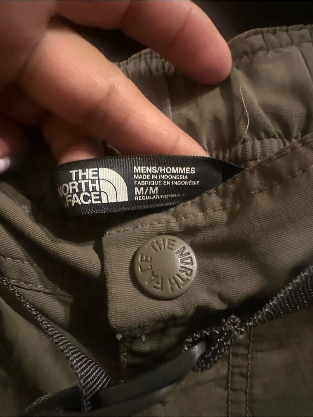 The North Face Mens Medium Paramount Trail Cargo Hiking Shorts Olive Green Belt